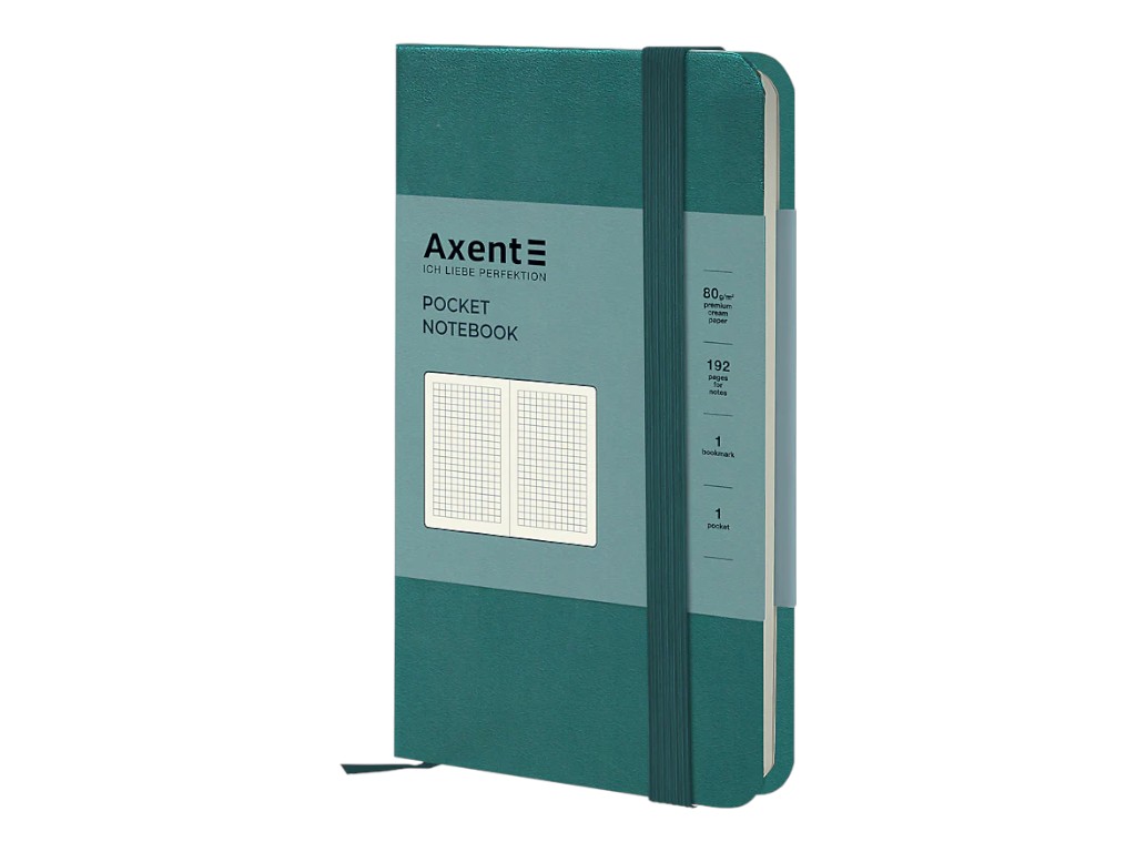 Книга записная Partner Axent 8201-63-A, 90x150 мм, клетка, 96 листов, лазурная