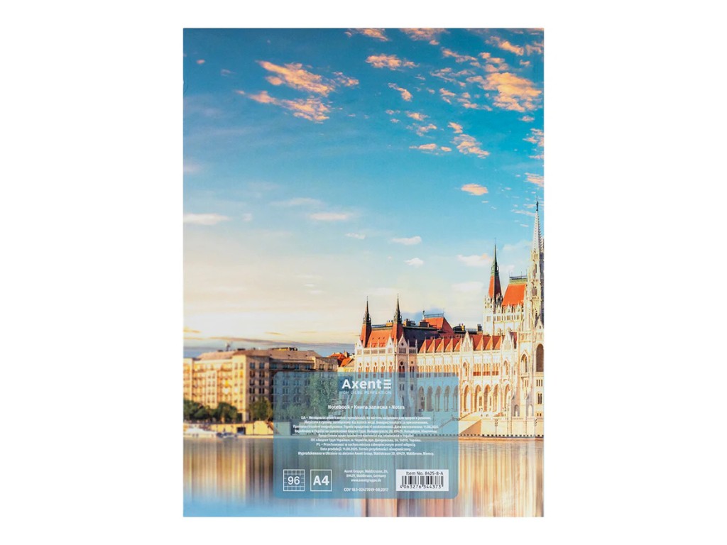 Книга записная City Budapest Axent 8425-8-A, A4, клетка, 96 листов