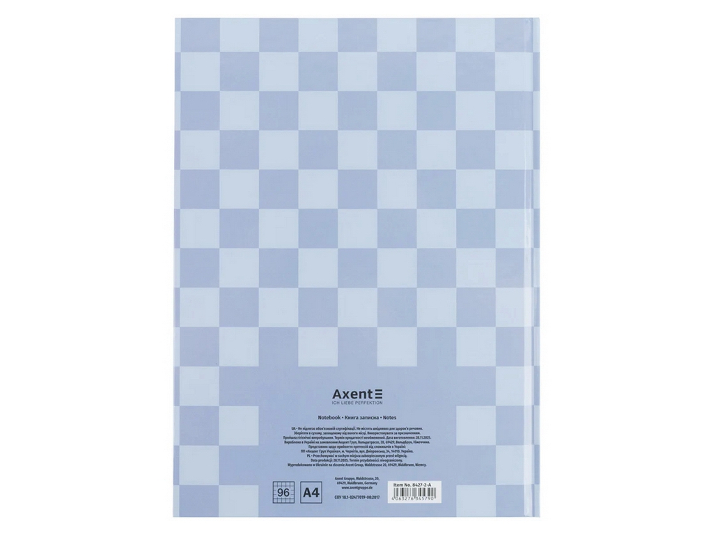 Книга записная Axent Mosaic 8427-2-A, 203х273 мм, 96 л., сіра