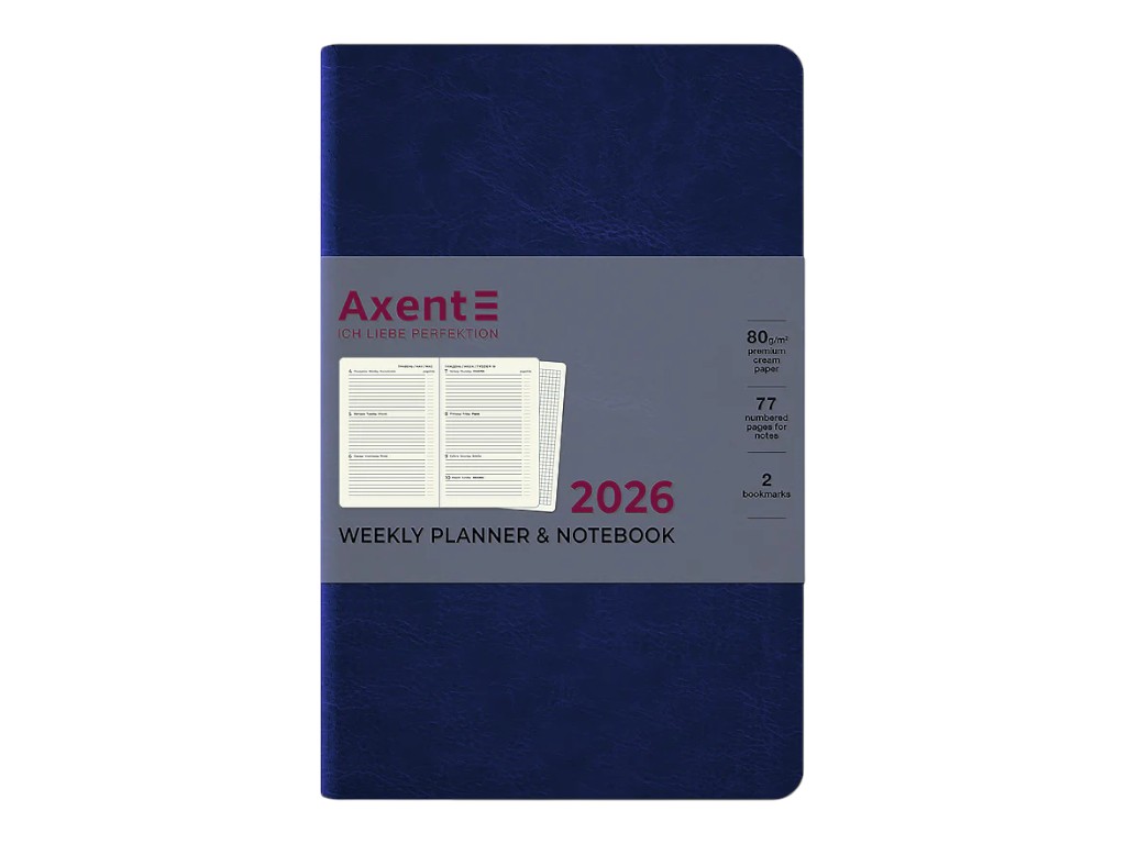 Щоденник датований Partner City Soft 2026 Axent 8521-26-02-A, 125×195 мм, синій