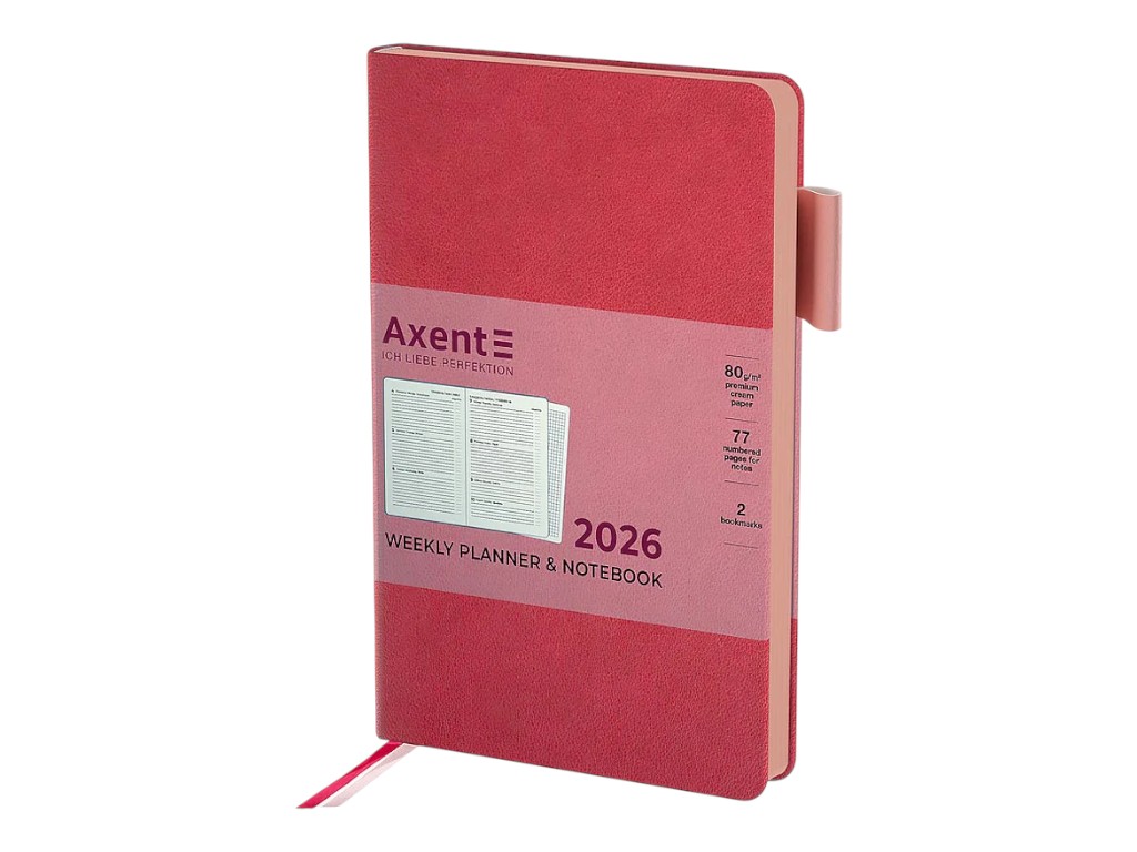 Ежедневник Partner Soft Muse 2026 Axent 8527-26-1-A, 125×195 мм, розовый