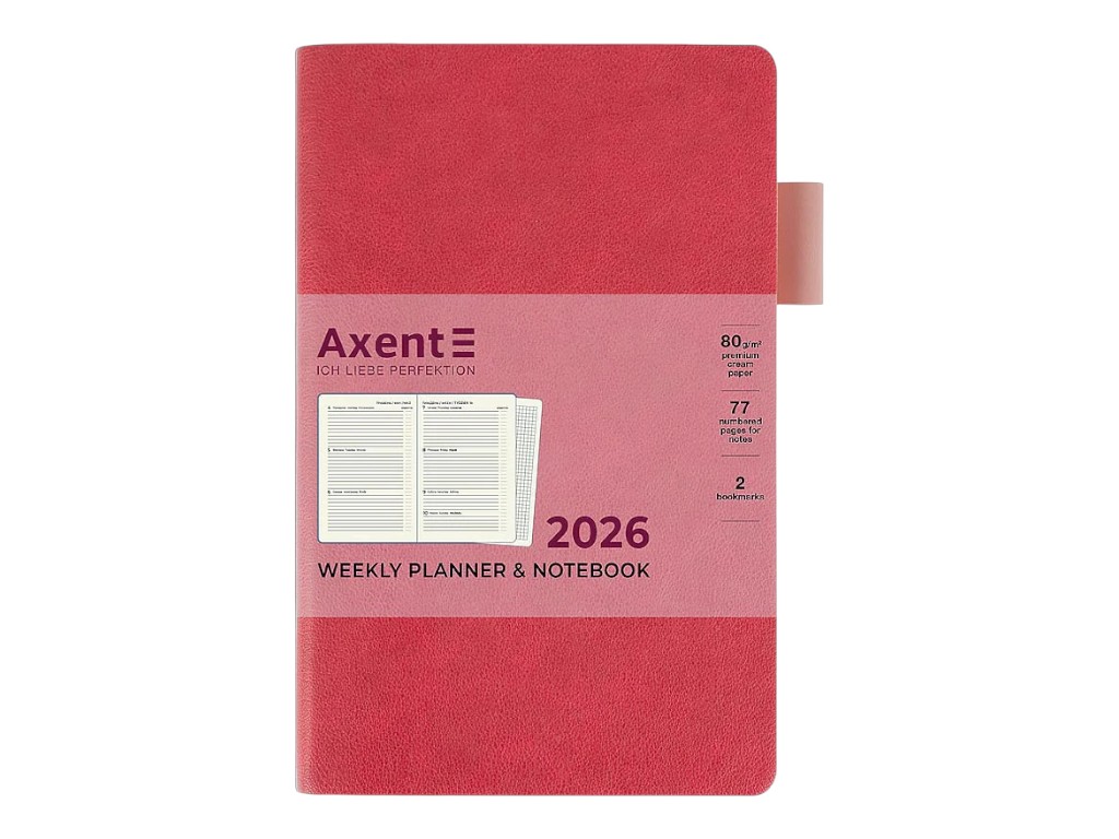 Ежедневник Partner Soft Muse 2026 Axent 8527-26-1-A, 125×195 мм, розовый