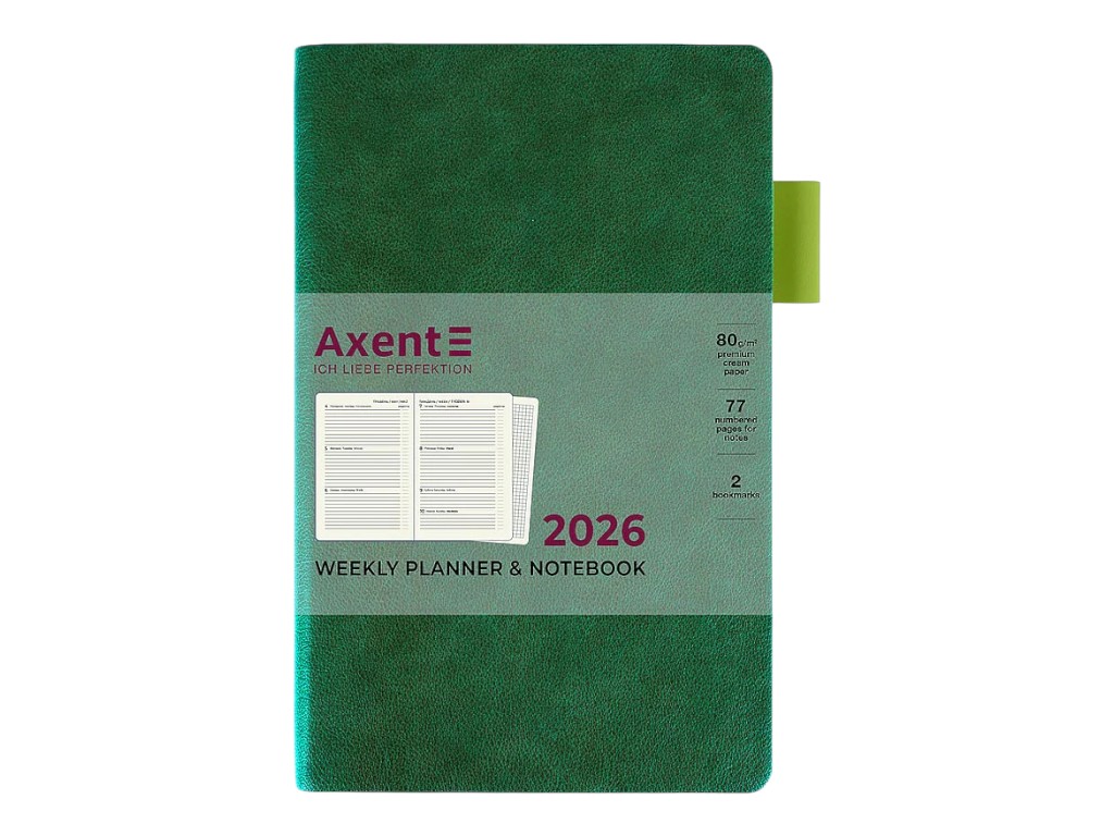 Щоденник датований Partner Soft Muse 2026 Axent 8527-26-2-A, 125×195 мм, зелений