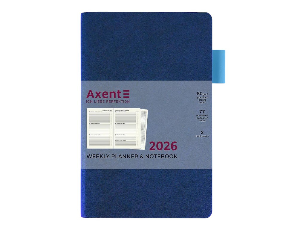Ежедневник Partner Soft Muse 2026 Axent 8527-26-3-A, 125×195 мм, синий