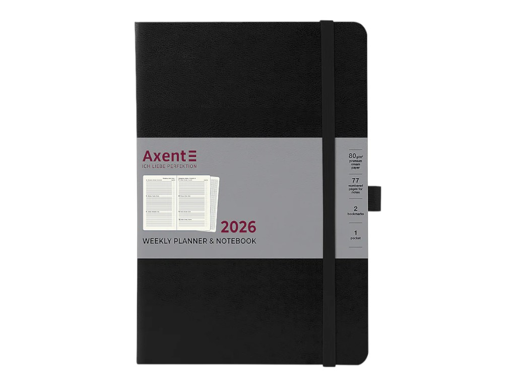 Ежедневник Partner Grand Strong 2026 Axent 8530-26-01-A, 195×255 мм, черный