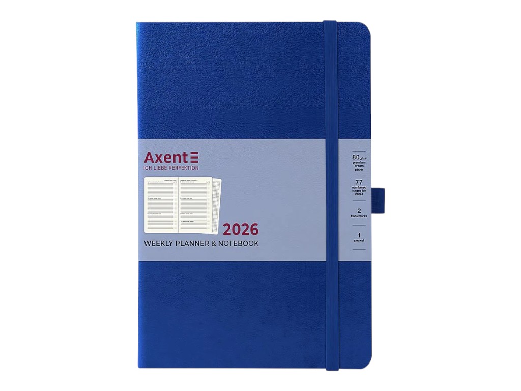 Щоденник датований Partner Grand Strong 2026 Axent 8530-26-02-A, 195×255 мм, синій