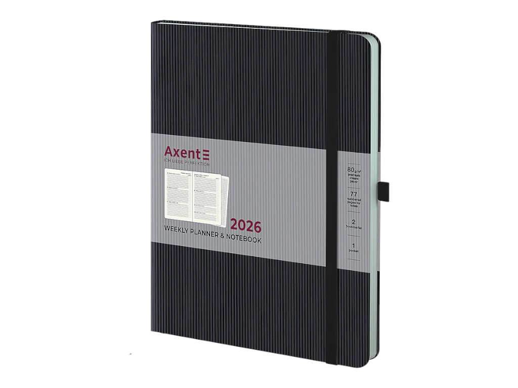 Ежедневник Partner Grand Lines 2026 Axent 8531-26-01-A, 195×255 мм, черный
