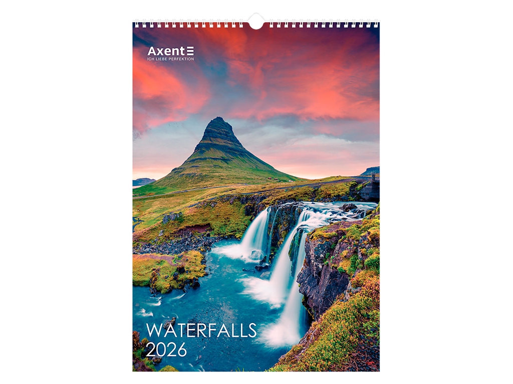 Календарь настенный А3 на 2026 год, Waterfalls, Axent