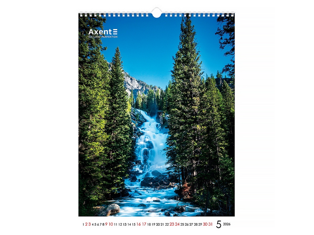 Календарь настенный А3 на 2026 год, Waterfalls, Axent