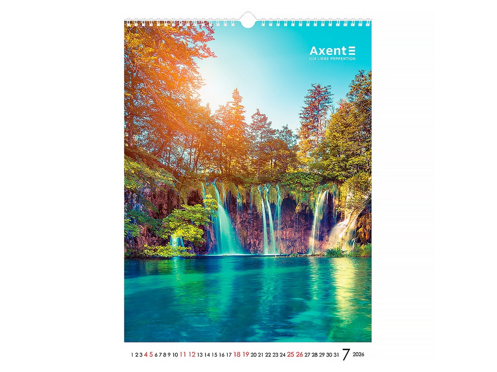 Календарь настенный А3 на 2026 год, Waterfalls, Axent