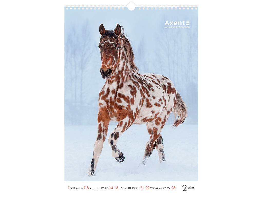 Календарь настенный А3 на 2026 год, Horses, Axent.