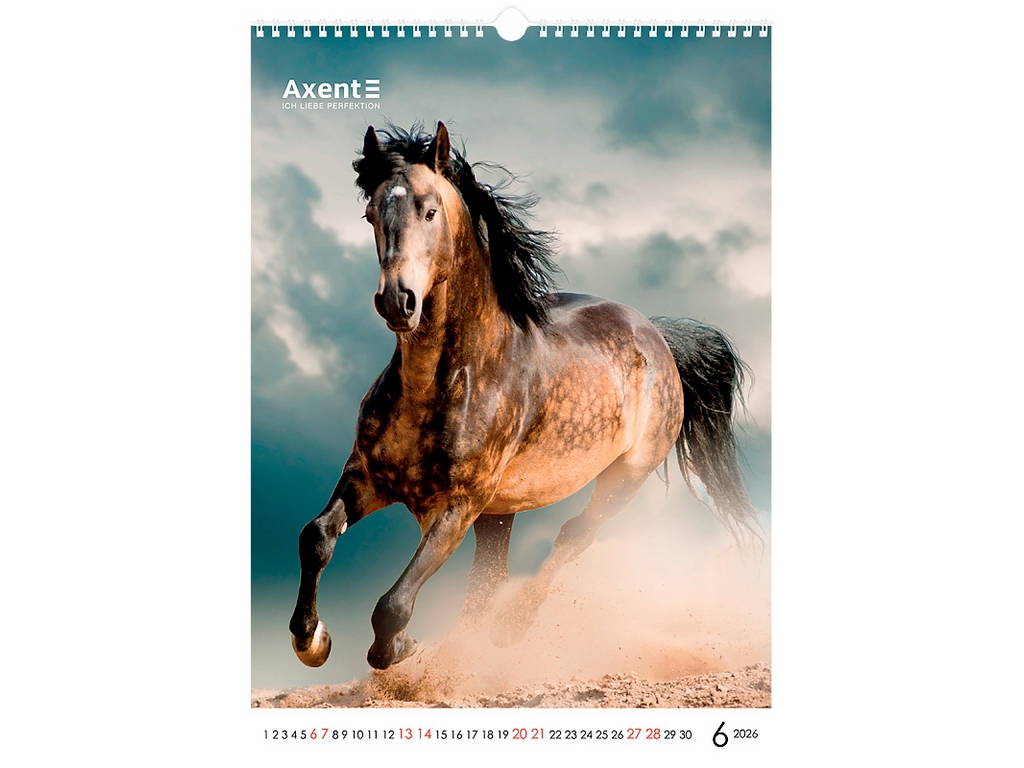 Календарь настенный А3 на 2026 год, Horses, Axent.