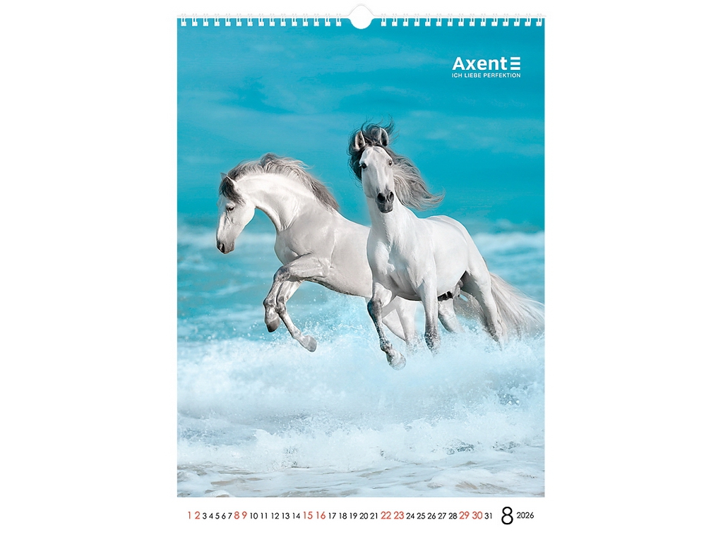Календарь настенный А3 на 2026 год, Horses, Axent.