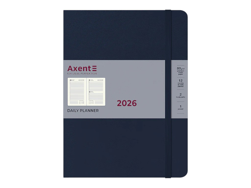 Ежедневник Axent Grand Strong 2026, 195×255 мм, синий