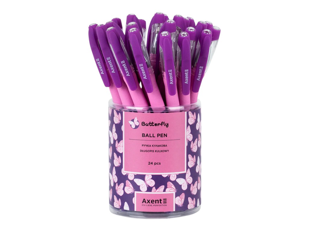 Ручка шариковая Axent Butterly, 0.5 мм, синие чернила