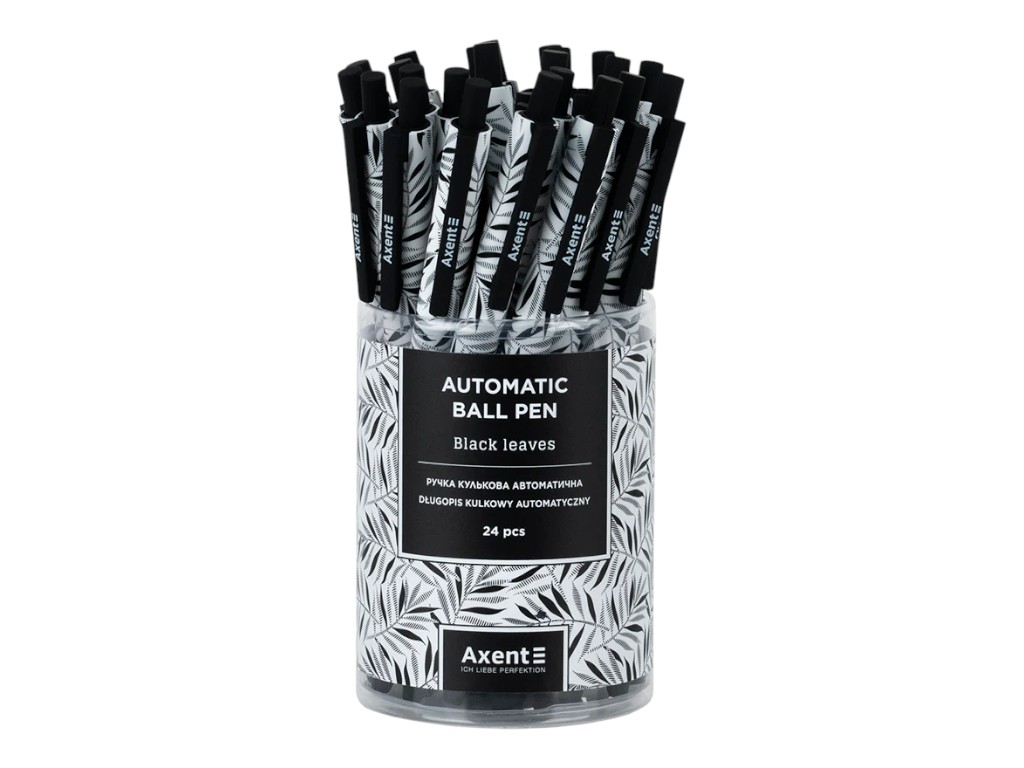 Ручка шариковая автоматическая Black Leaves, 0.5 мм, синие чернила