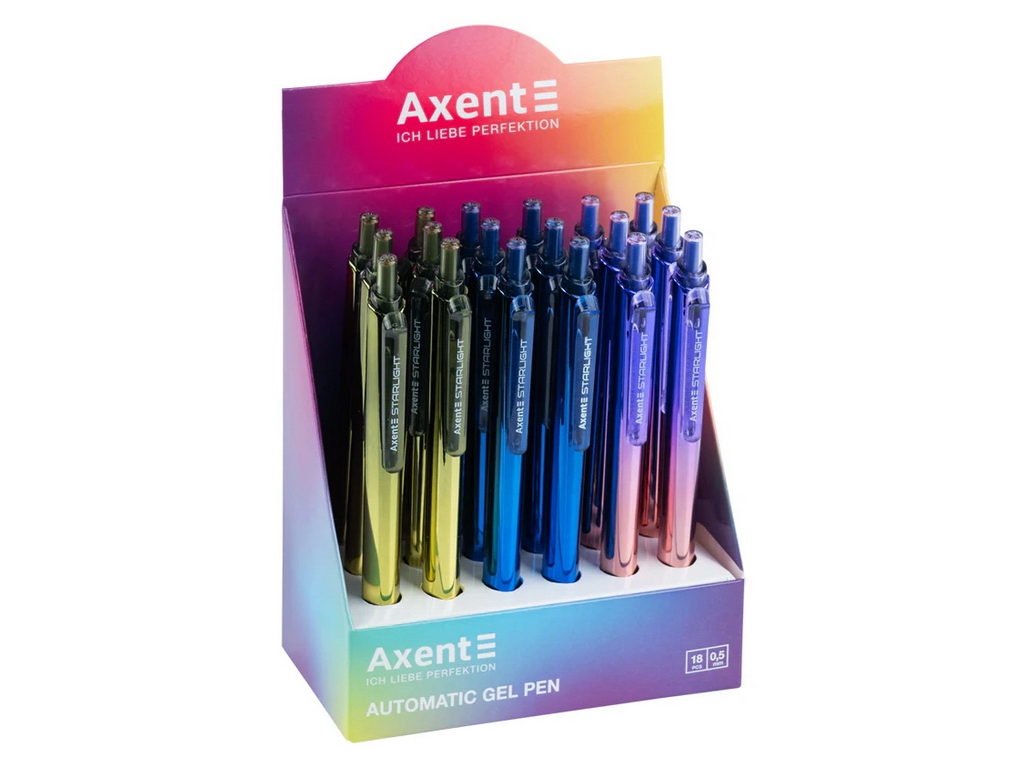 Ручка гелева автоматична Axent Starlight AG1127-02-A, 0.5 мм, синя