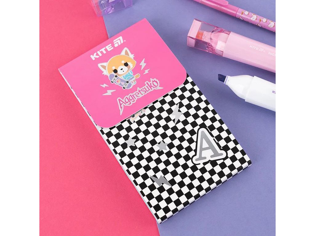 Блокнот на магните в клетку, 60 листов, Aggretsuko, Kite