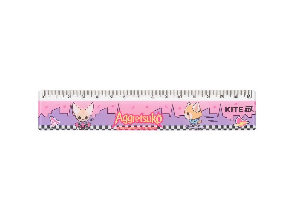 Лінійка пластикова, 15см Aggretsuko, Kite