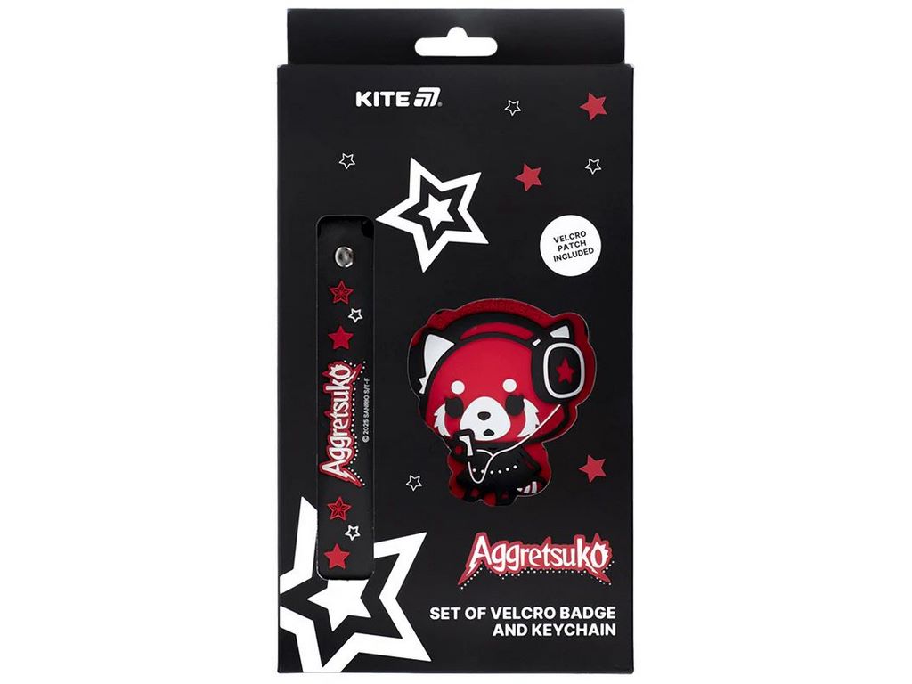 Набір бейдж на липучці та підвіска, 2 штуки, Aggretsuko, Kite