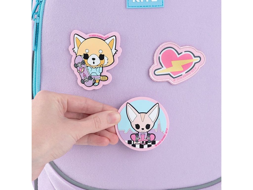 Набір бейджів на липучці, 3 штуки, Aggretsuko, Kite