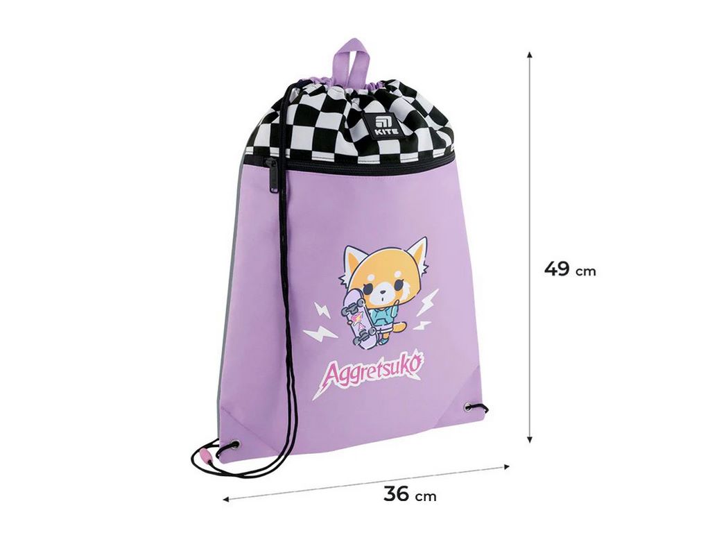 Сумка для обуви со шнурками Aggretsuko AR25-601L, 49×36 см, затяжка шнурком, Kite