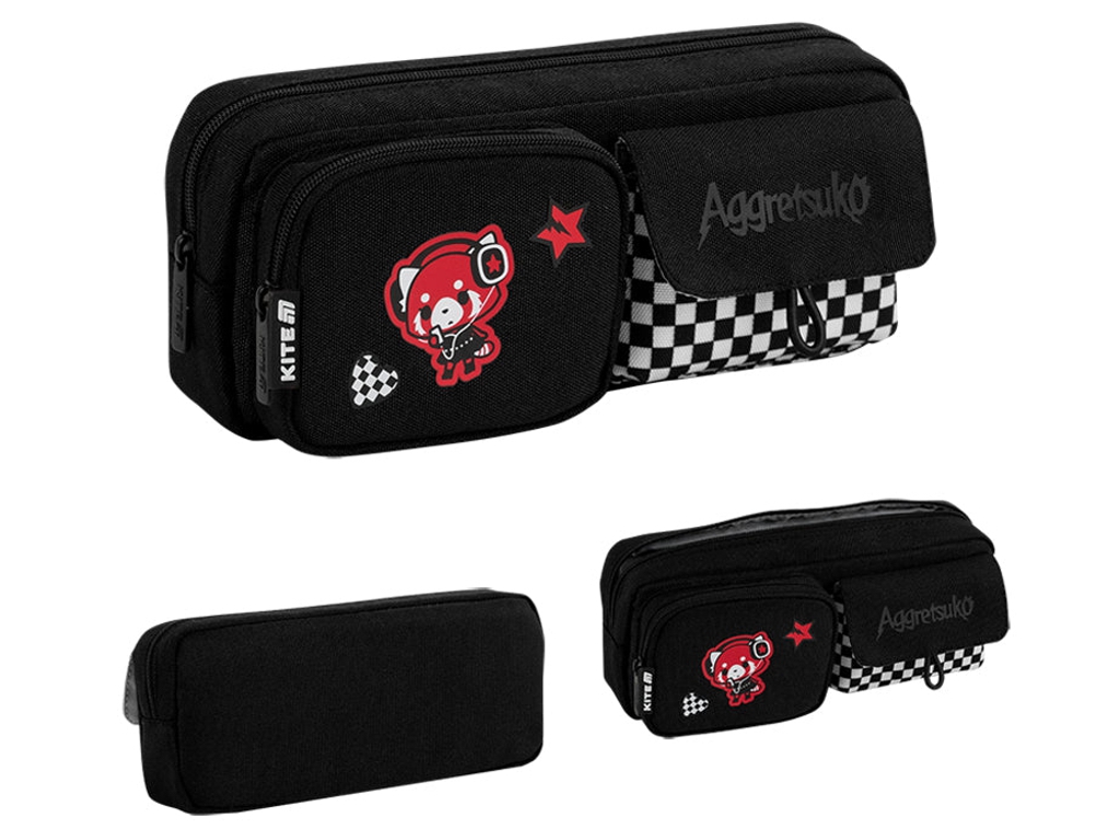 Пенал м’який з кишенями Kite Aggretsuko AR26-2701, 21 см, на блискавці, Kite