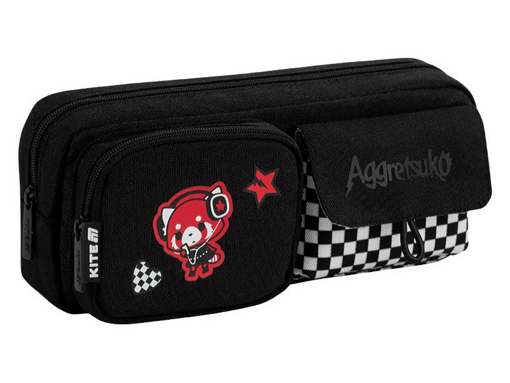 Пенал м’який з кишенями Kite Aggretsuko AR26-2701, 21 см, на блискавці, Kite