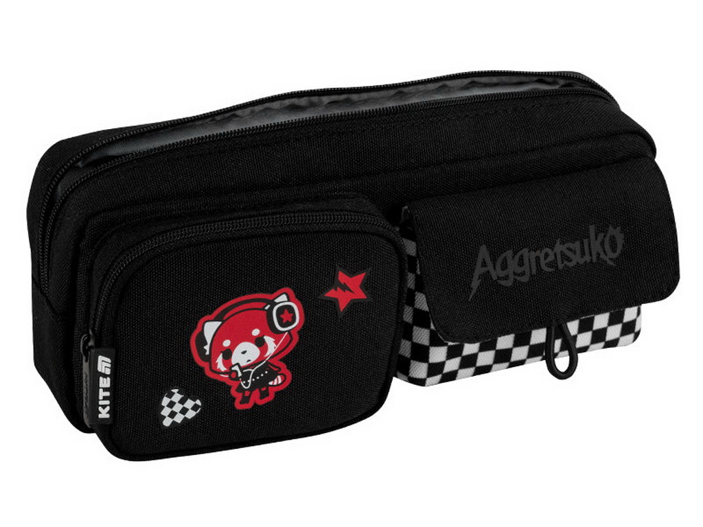 Пенал м’який з кишенями Kite Aggretsuko AR26-2701, 21 см, на блискавці, Kite