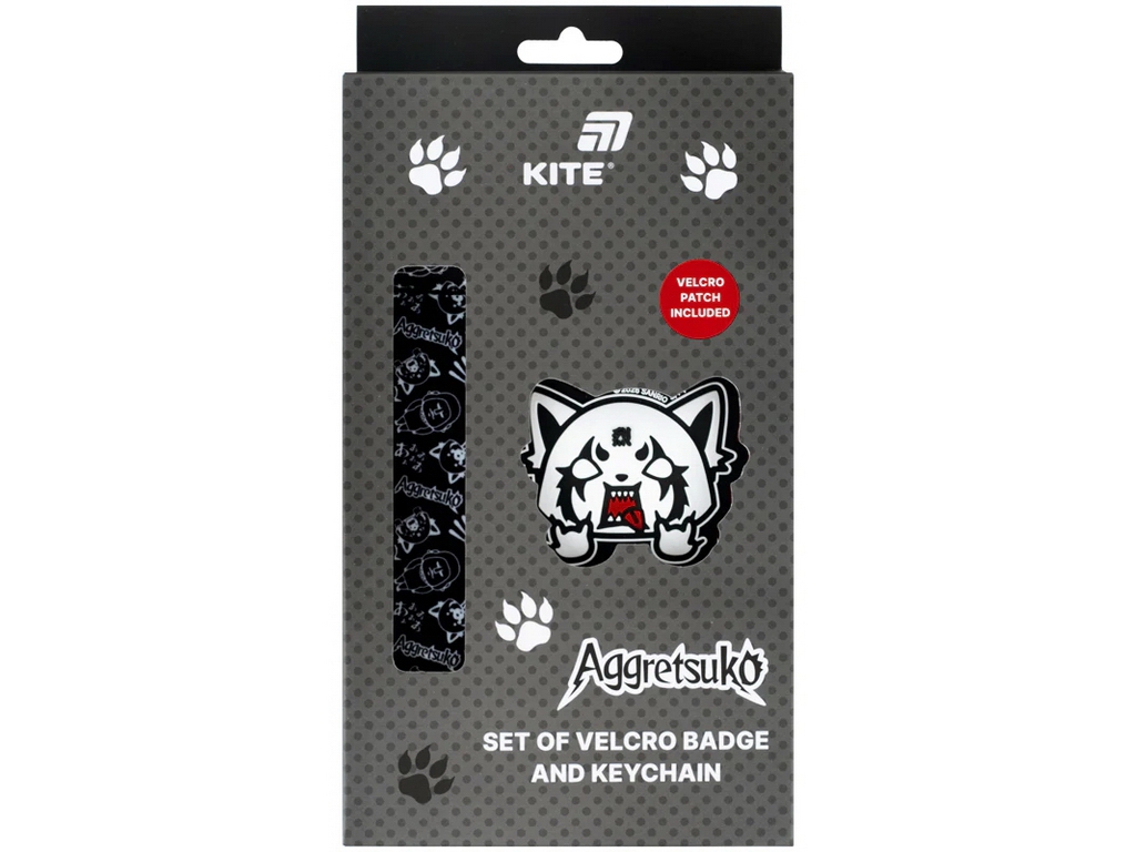 Набір бейджа на липучці та брелока Aggretsuko, 2 предмети, Kite