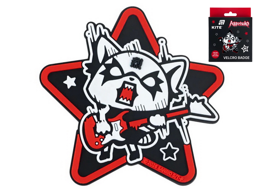 Бейдж на липучці Aggretsuko, 6,6×6,4 см, гумовий, Kite