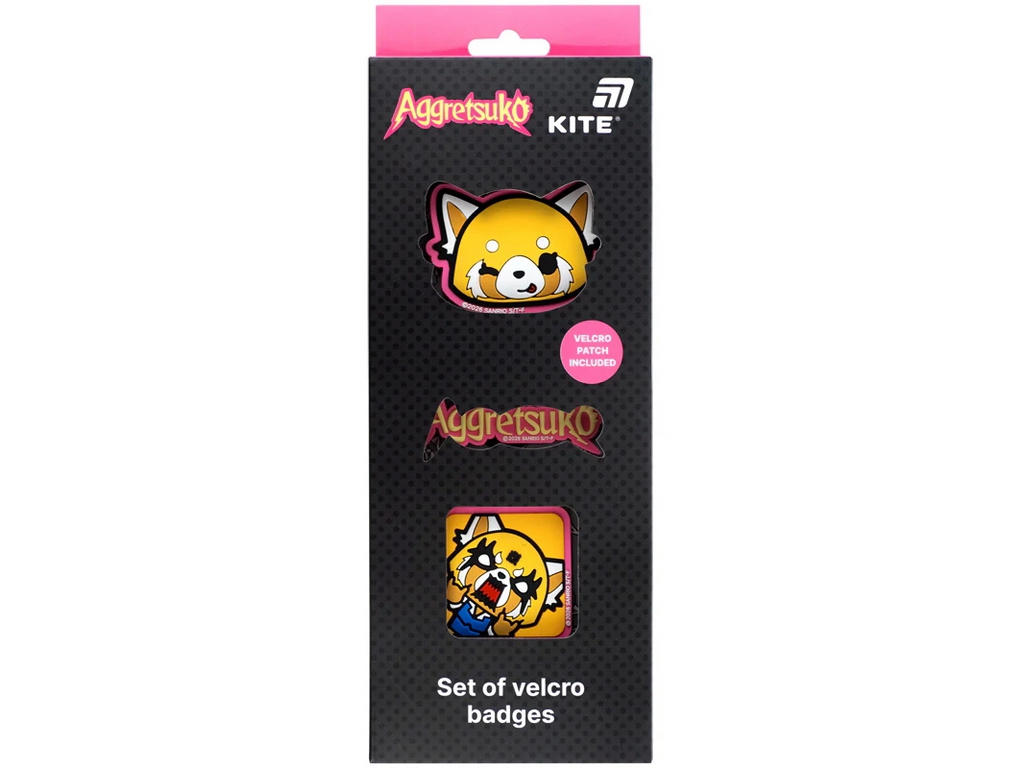 Набір бейджів на липучці Aggretsuko, 3 предмети, Kite