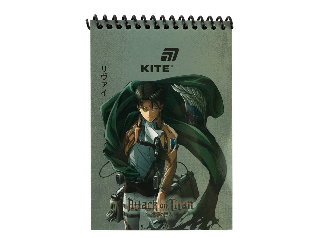Блокнот на спирали А6 Kite Attack on Titan AT26-196, 48 листов, нелинированный