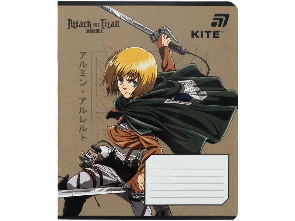 Зошит шкільний Kite Attack on Titan, 18 аркушів, клітинка, 5 видів (ціна за 1шт), Kite