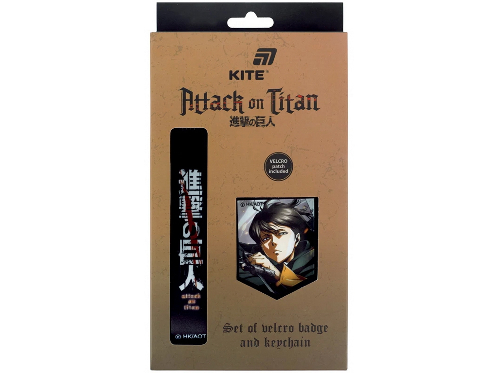 Набір бейджа на липучці та брелока Attack on Titan, 2 предмети, Kite