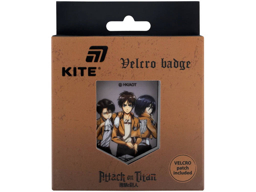 Бейдж на липучці Attack on Titan, 5,2×6,4 см, гумовий, Kite