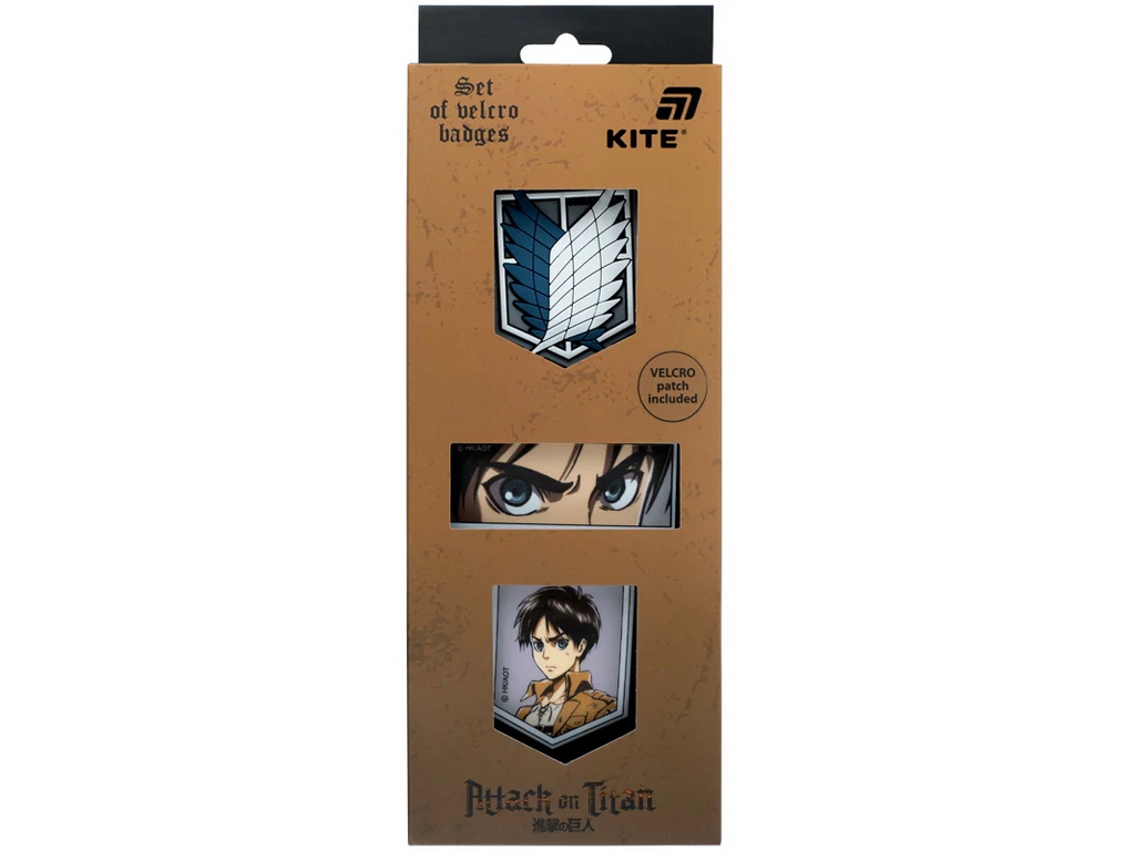 Набір бейджів на липучці Attack on Titan, 3 предмети, Kite
