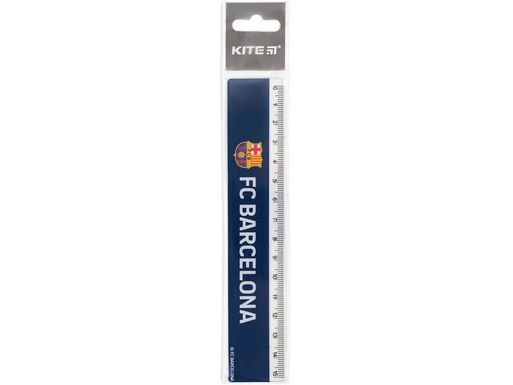 Лінійка пластикова, 15см FC Barcelona, Kite