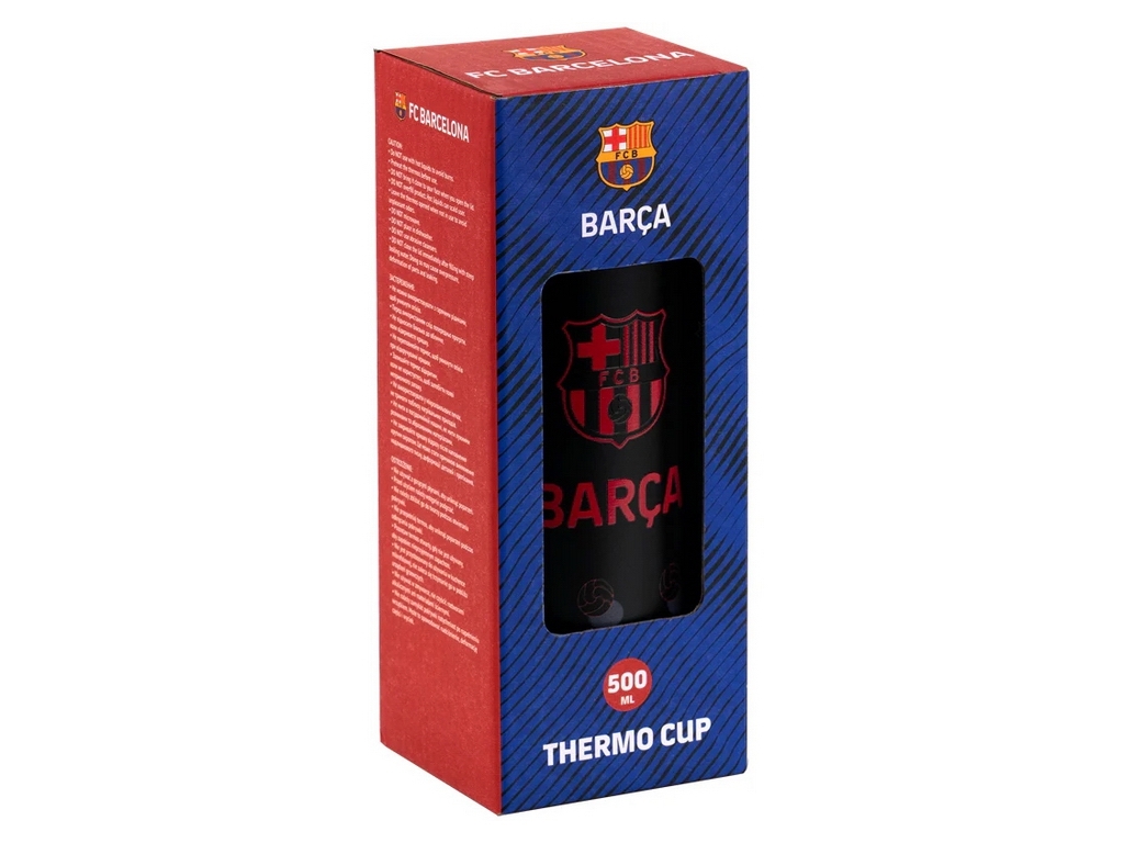 Термочашка с трубочкой 500мл, FC Barcelona, Kite BC25-1264