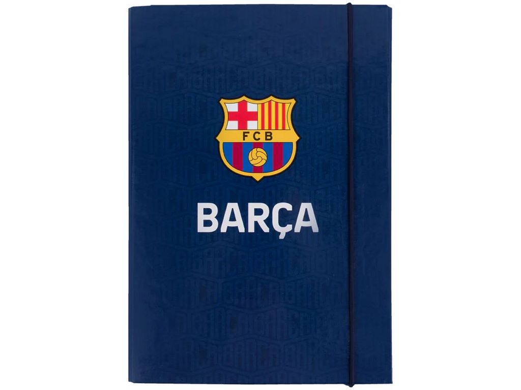 Папка для тетрадей на резинке картонная, дизайн FC Barcelona, формат B5, Kite