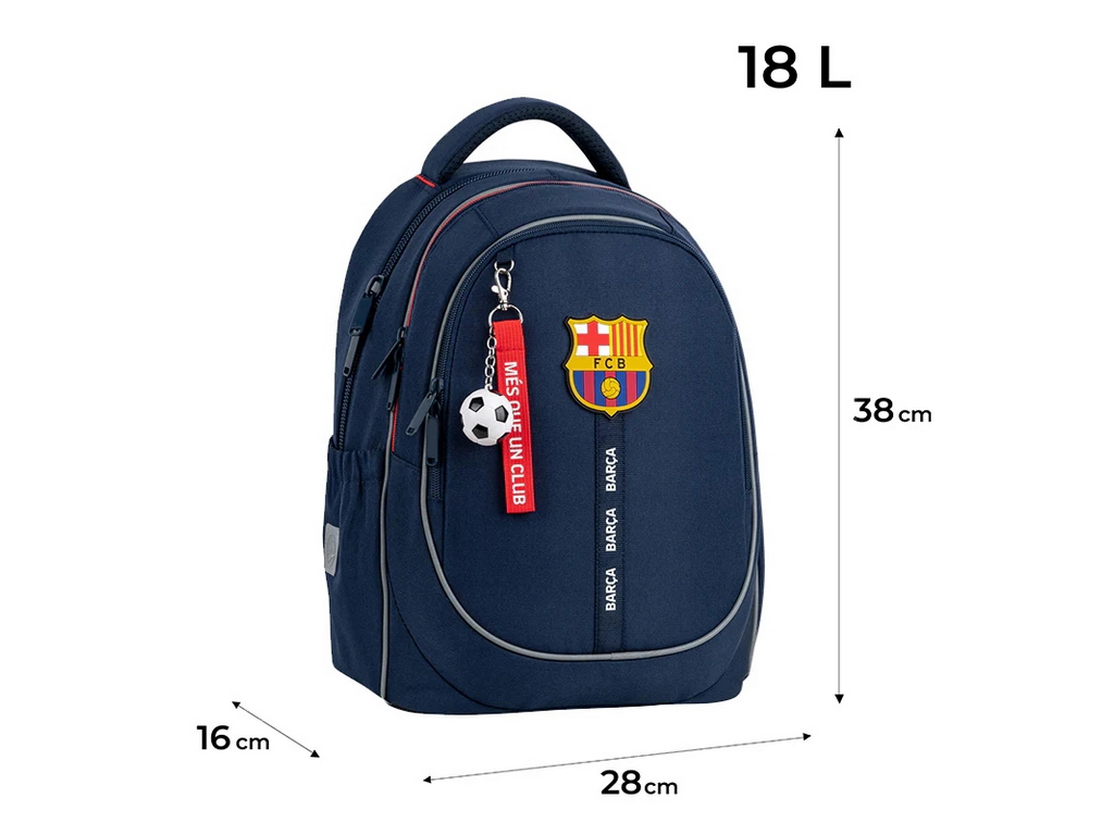 Рюкзак шкільний Kite FC Barcelona, 18 л, ортопедичний, 38×28×16 см, Kite