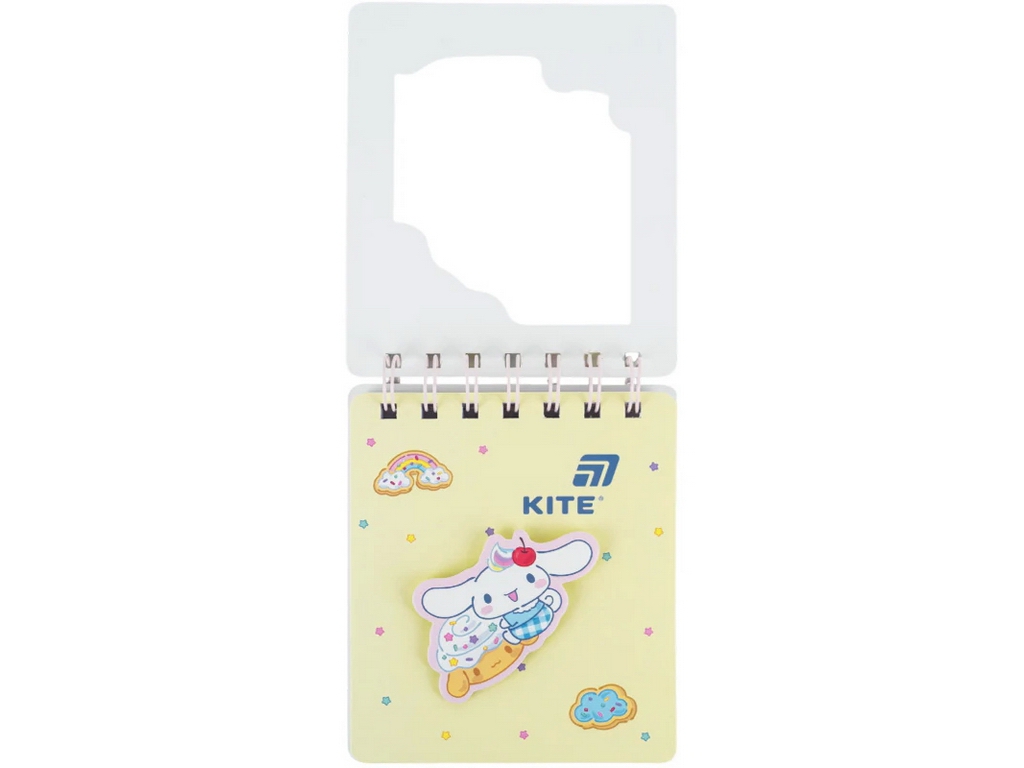 Блокнот на подвійній кольоровій спіралі Cinnamoroll, 105×125 мм, 80 аркушів, клітинка, Kite