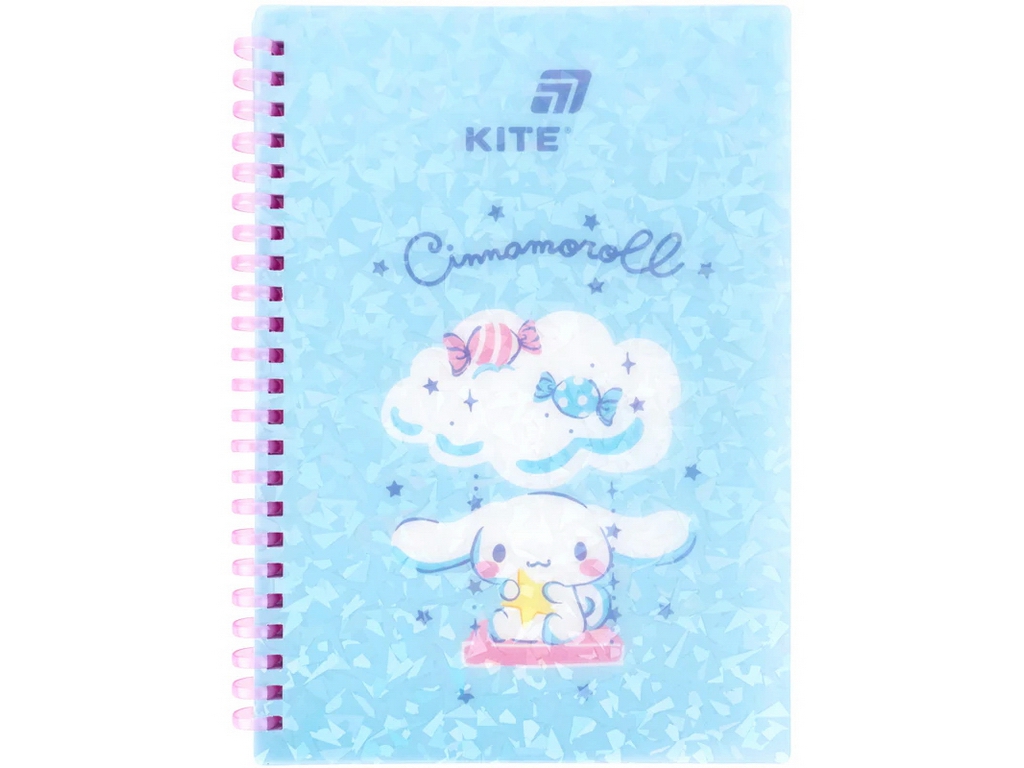 Блокнот на спіралі Cinnamoroll, А5, 80 аркушів, клітинка, пластикова обкладинка, Kite