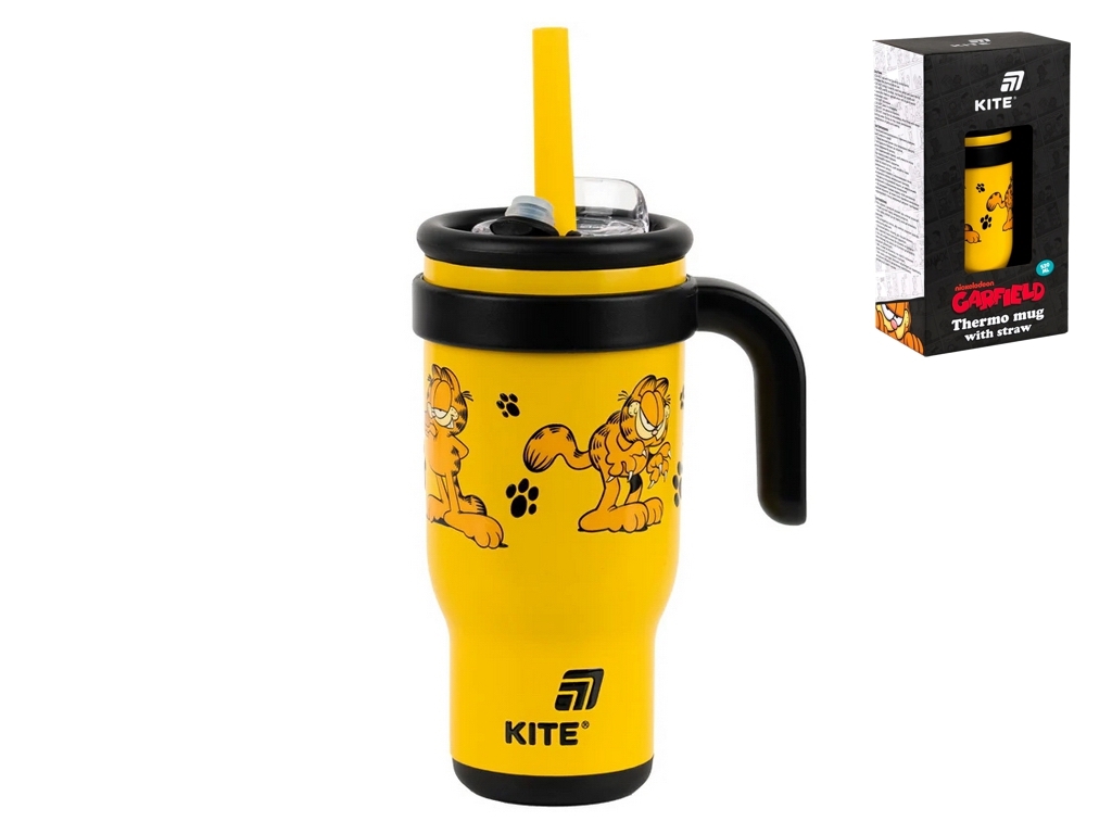 Термокружка з трубочкою 530 мл Garfield Retro Kite GF25-1266