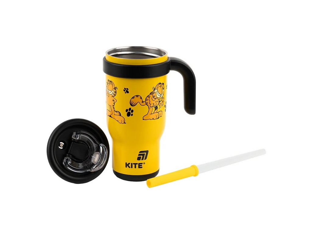 Термокружка з трубочкою 530 мл Garfield Retro Kite GF25-1266