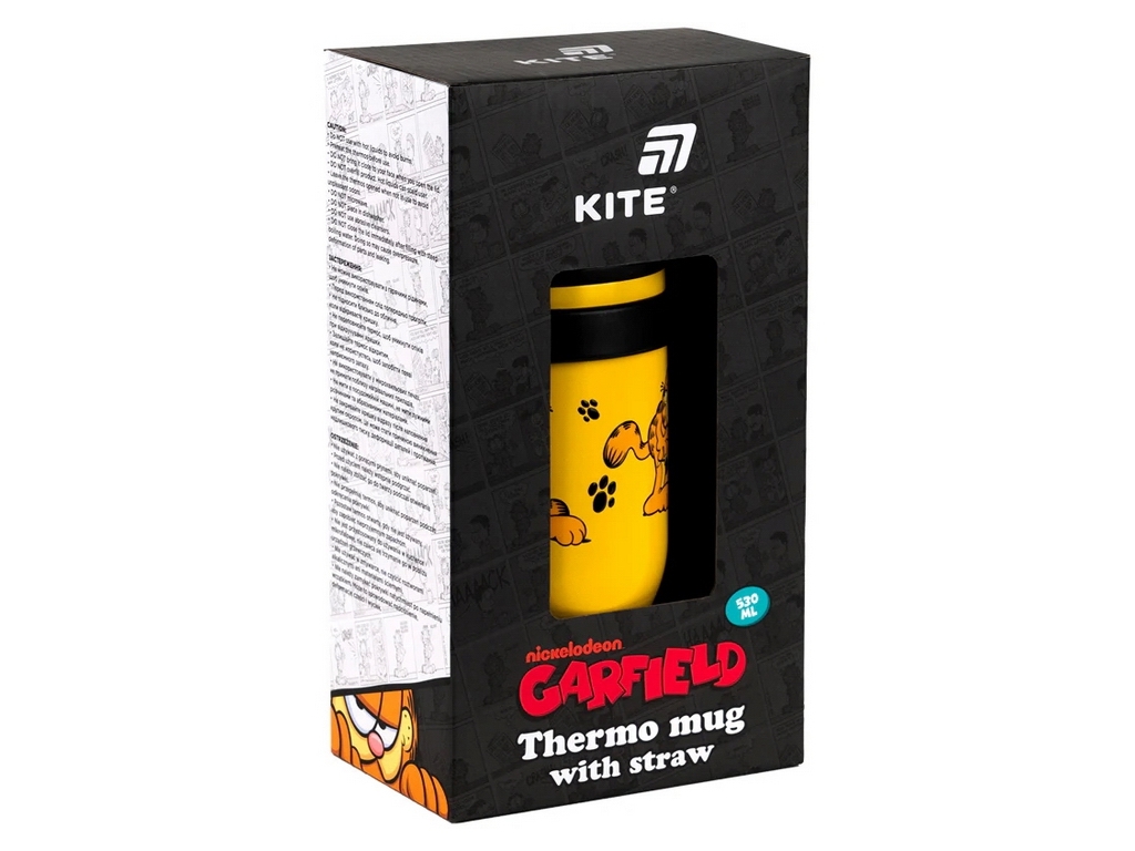 Термокружка з трубочкою 530 мл Garfield Retro Kite GF25-1266