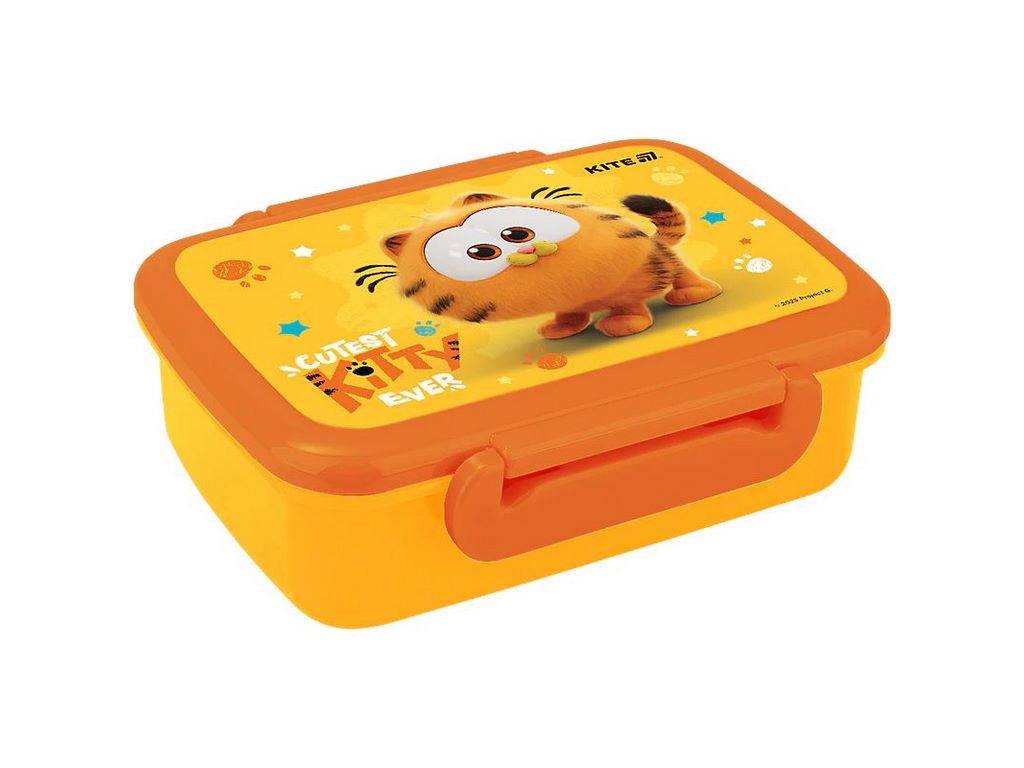 Ланчбокс пластиковий з роздільником, дизайн Garfield, 420 мл, Kite