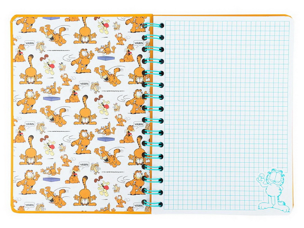 Блокнот на спирали в клетку на 80 листов А5, Garfield Retro/Classic, Kite
