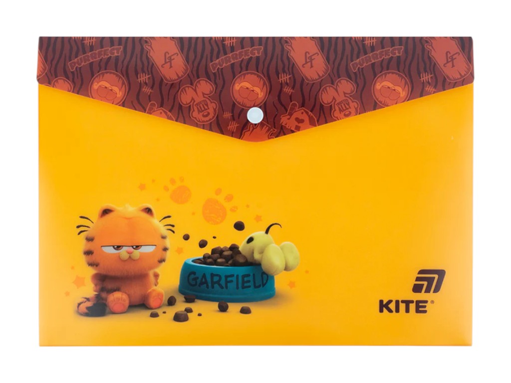 Папка на кнопці Kite Garfield GF25-244-1, формат A4, поліпропілен, Kite
