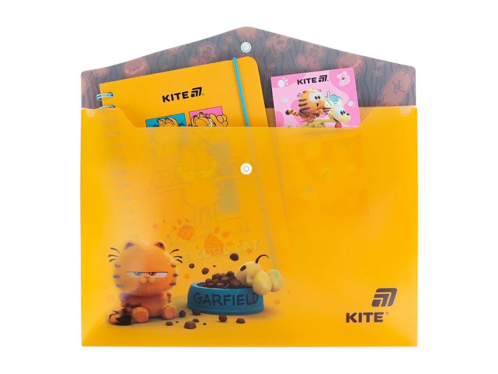 Папка на кнопці Kite Garfield GF25-244-1, формат A4, поліпропілен, Kite